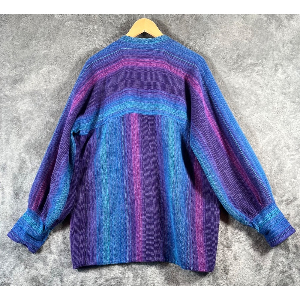 Greentree Weavers Handwoven Cardigan Jacket Womens L/XL Multicolor Boho Chic Vtg - Picture 6 of 16